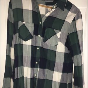 Light Weight Green Flannel